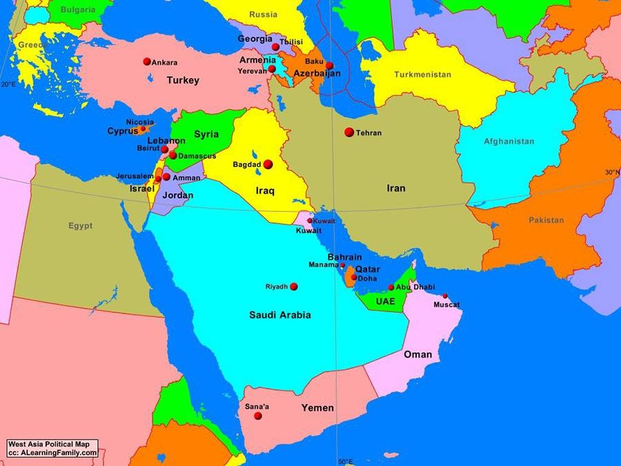 خاور میانه کجاست