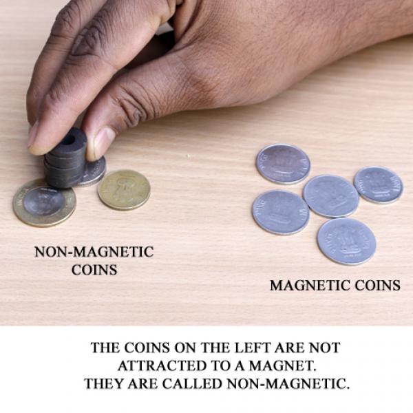 چند سکه ی مغناطیسی و غیر مغناطیسی 
