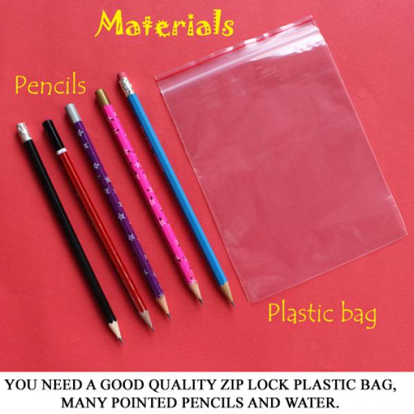 مواد لازم : چند مداد و پاکتی پلاستیکی .