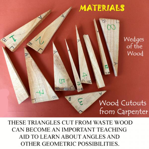 مواد لازم: گوشه های مثلثی چوب و بریده های چوب از کارگاه نجار. 